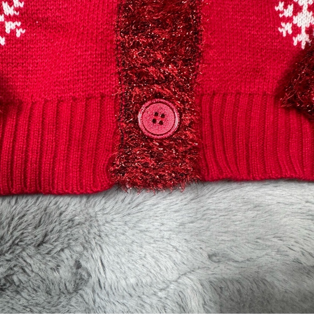 Major Label’s Womens Christmas Cardigan with Festive Snowflakes and Garland - Picture 6 of 12